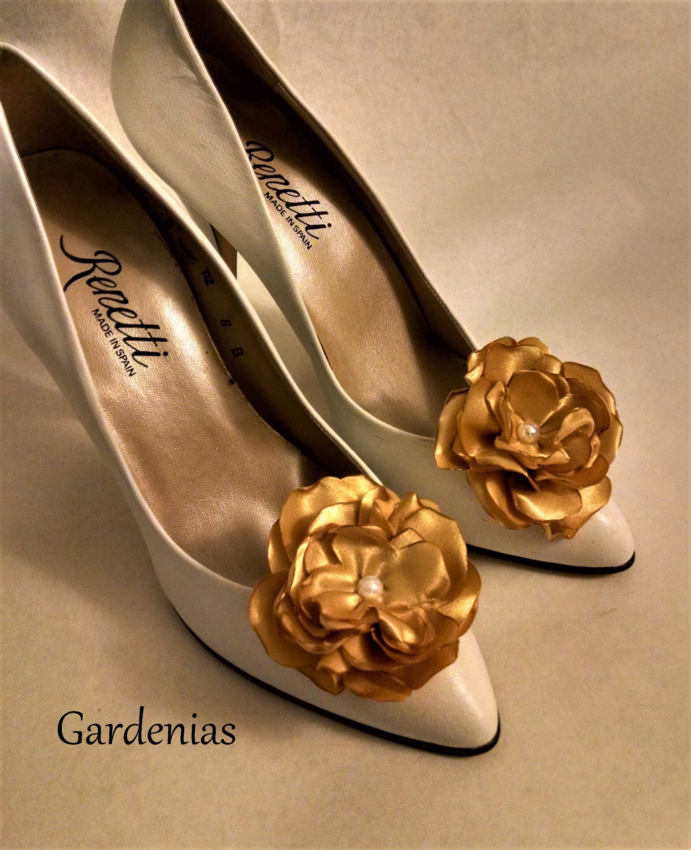 Gold Shoe Clips, Floral Shoe Clip, Bride Shoe Clips, Prom Clip, Dressy