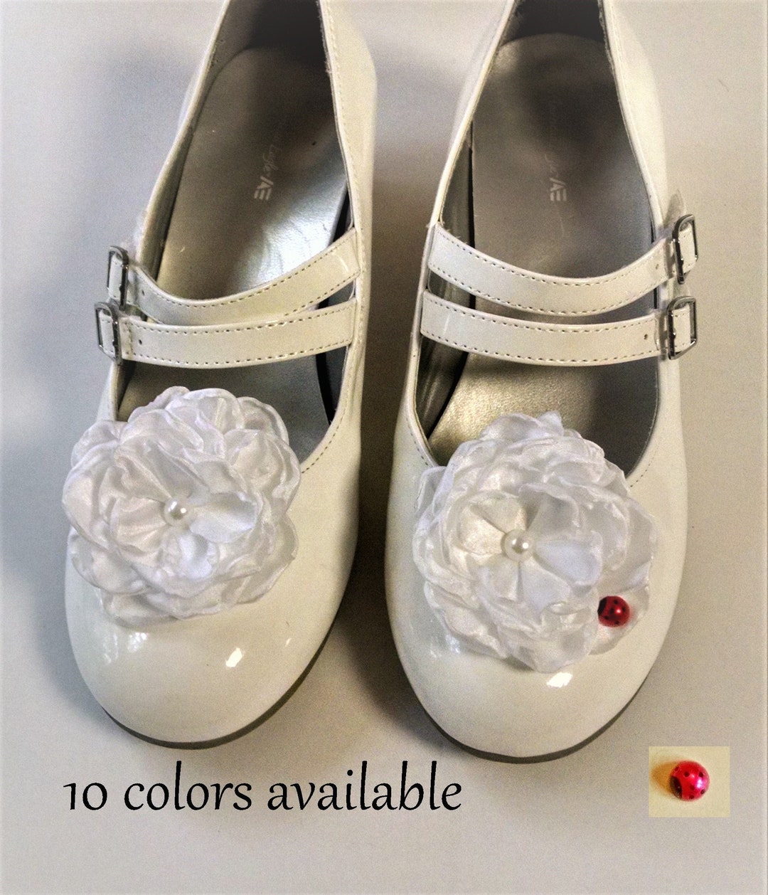 Flower Girl Shoe Clips, Wedding Shoes, Floral Shoe Clips, First Holy