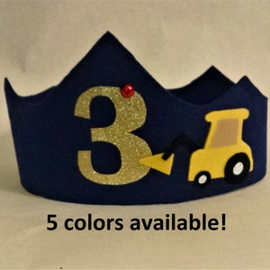 birthday crown with number, felt vehicles, birthday crown girl, vehicle birthday crown boy, gold crown, red crown, blue crown, pink felt hat