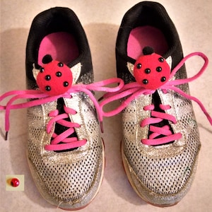 girl shoe charm, ladybug gift girl, ladybug shoe, girl stocking stuffe, fun child sneaker, girl birthday gif, ladybug on ladybug, strap shoe