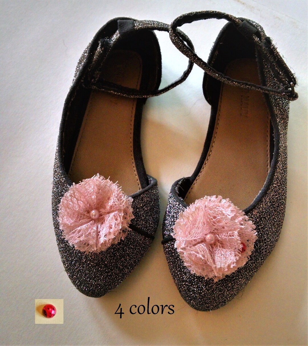 Lace Flower Girl Shoe Clips, Wedding Shoes, Floral Shoe Clips, First