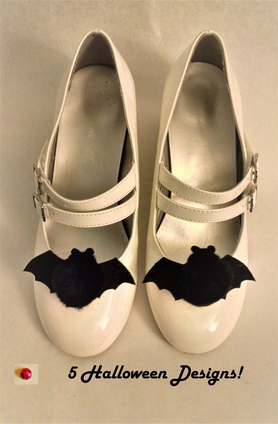 Halloween Shoe Clips, Bat, Ghost, Spider, Jack-o-lantern, Cat Shoe Decor