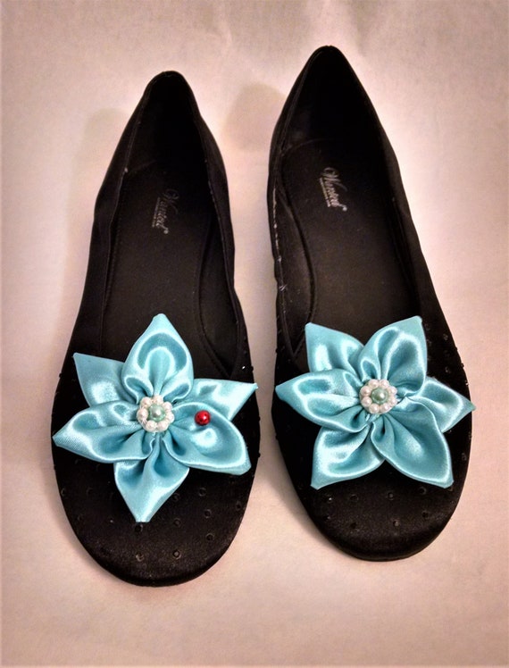 Cute Flower Shoe Clip, Bridesmaid Shoe Clip, Prom Shoe Clip, Formal Shoe, Floral Sandal Shoe Clip, Satin Fabric Shoe Clips, Flip Flop Flower