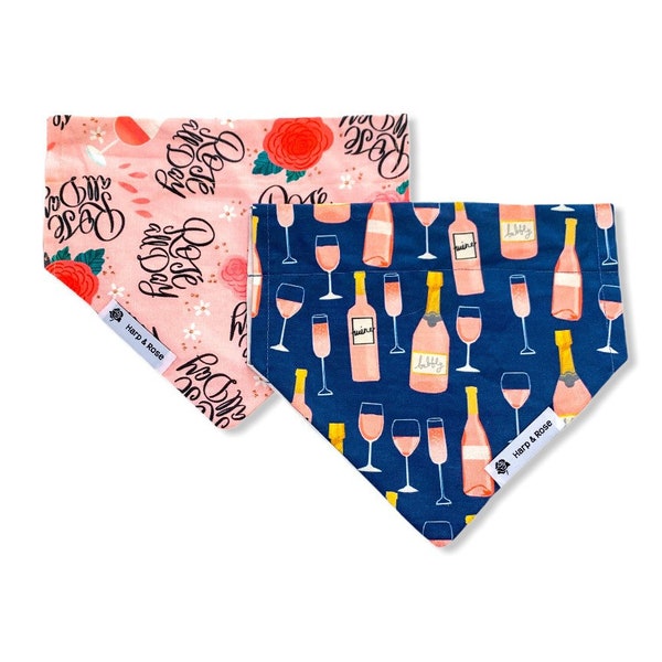 Bubbly Dog Bandana | Rosè All Day Dog Bandana | Wine Dog Bandana | Champagne Dog Bandana