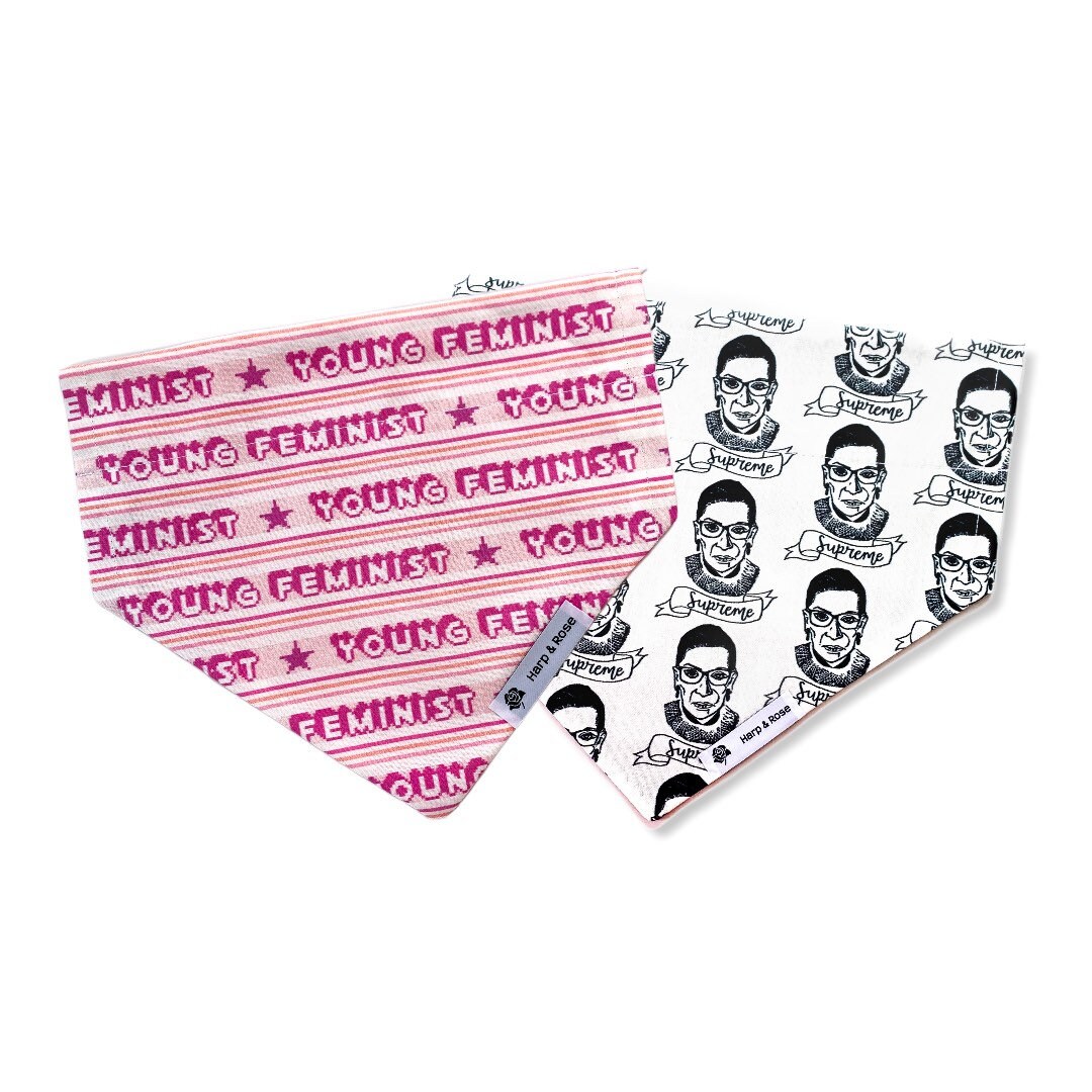 Young Feminist Dog Bandana RBG Dog Bandana Ruth Bader Ginsburg Bandana