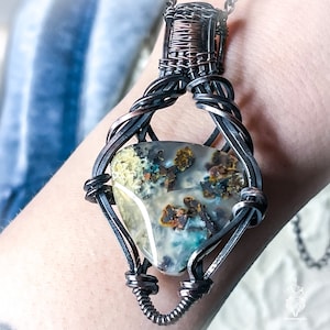 Beautiful Piece of Copper Chrysocolla in Dark Oxidized Copper