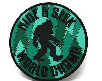 Bigfoot Hide & Seek Champ Hook and Loop Patch | Funny Tactical Patch