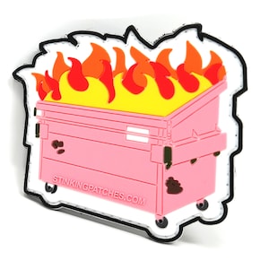 Pink Dumpster Fire Hook and Loop Patch | PVC Rubber Tactical Patch | Funny Tactical Patch