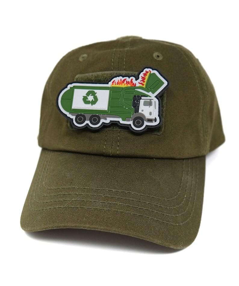 Garbage Truck Dumpster Fire Morale Patch | Recycle | PVC Rubber Tactical Patch | Funny Hook & Loop Patch image 5