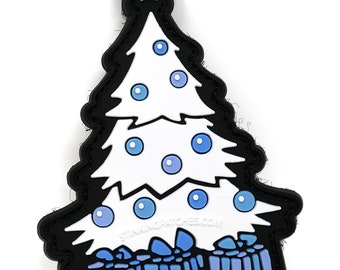 Snowy Christmas Tree PVC Morale Patch | Tactical Gear