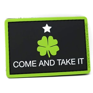 Come and Take It Four Leaf Clover PVC Hook and Loop Patch | Funny Tactical Patch