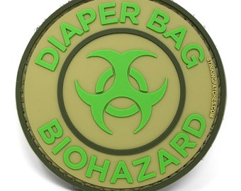 Tactical Diaper Bag Biohazard PVC Tactical Morale Patch | Funny and Practical