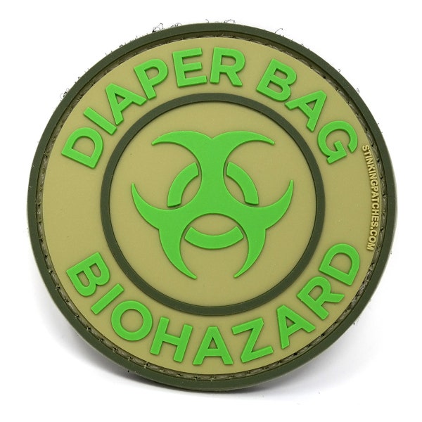 Tactical Diaper Bag Biohazard PVC Tactical Morale Patch | Funny and Practical