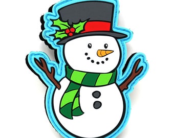 Snowman Hook and Loop PVC Rubber Patch | Christmas Tactical Patch