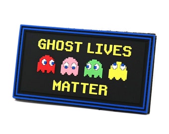 Ghost Lives Matter tactische patch van pvc-rubber | Op retro gaming geïnspireerde parodie | Grappige moraalpatch