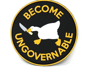 Become Ungovernable Goose with Knife PVC Hook and Loop Patch | Funny Tactical Patch