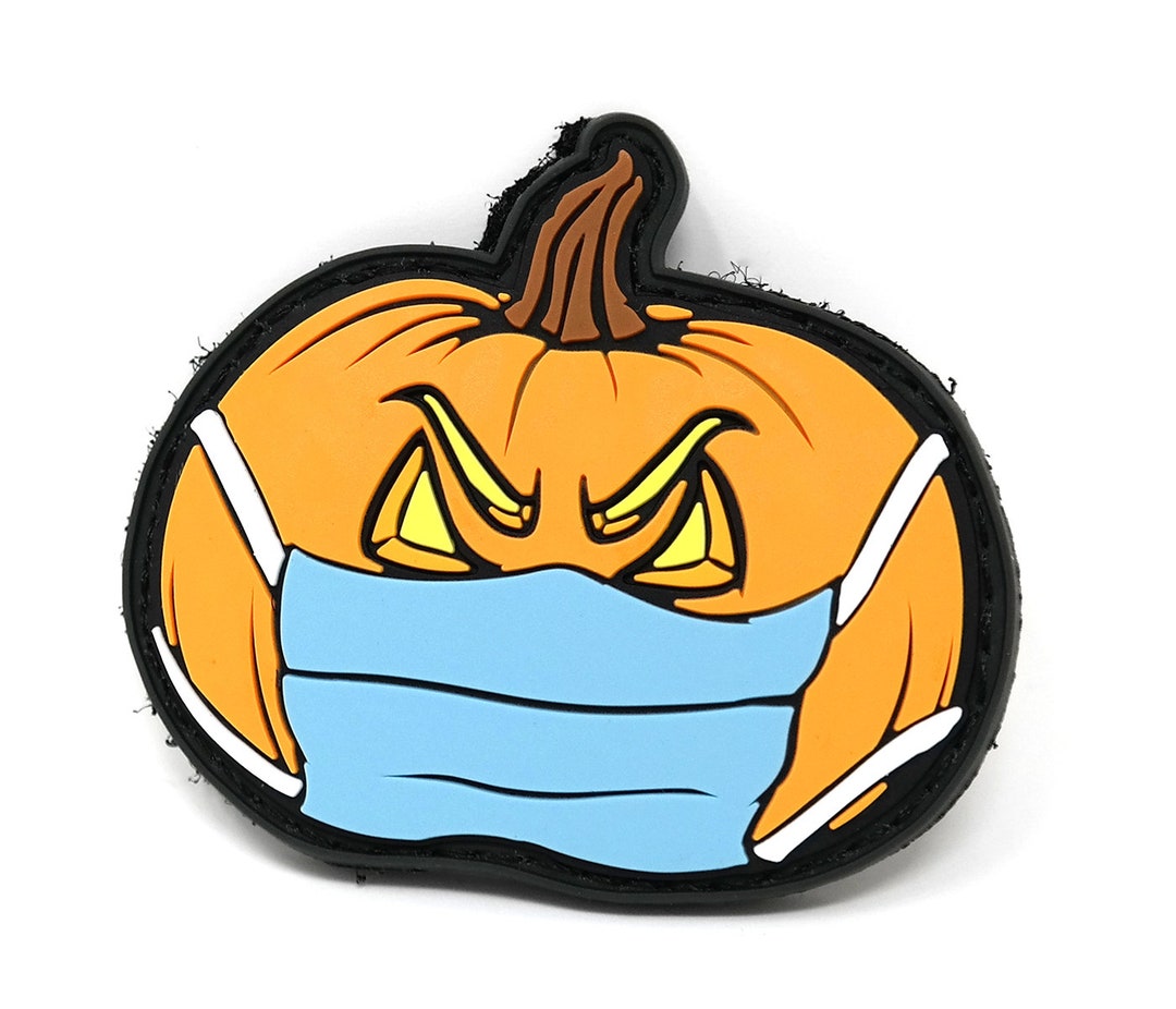 Jack O' Lantern Pumpkin With Face Mask Tactical Patch Etsy