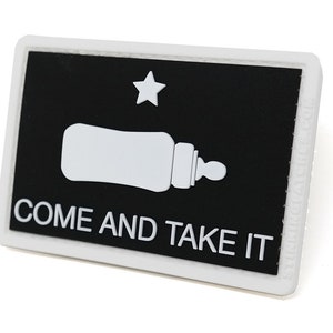 Parche de PVC para bolsa de pañales con forma de biberón Come and Take It / Parche táctico divertido