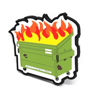Dumpster Fire Morale Patch | PVC Rubber Tactical Patch | Funny Hook and Loop Patch