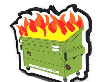 Dumpster Fire Morale Patch | PVC Rubber Tactical Patch | Funny Hook and Loop Patch