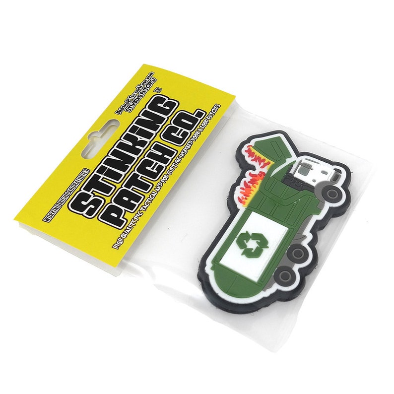 Garbage Truck Dumpster Fire Morale Patch | Recycle | PVC Rubber Tactical Patch | Funny Hook & Loop Patch image 6