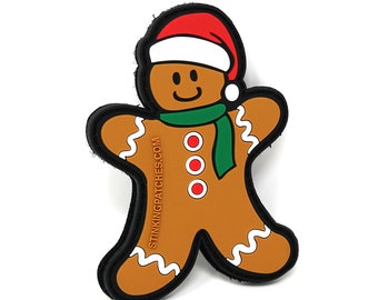 Gingerbread Man Hook and Loop PVC Rubber Patch | Christmas Tactical Patch…