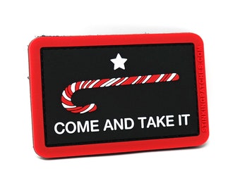 Come and Take It Candy Cane PVC Rubber Tactical Patch | Christmas Morale Patch