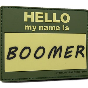 Hello My Name is Boomer - PVC Rubber Tactical Morale Patch…