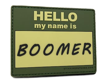 Hello My Name is Boomer - PVC Rubber Tactical Morale Patch…