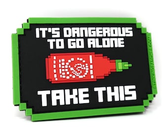 It's Dangerous to Go Alone Hot Sauce PVC Hook and Loop Patch | Funny Tactical Patch