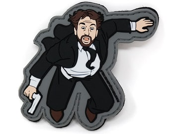 Toppa morale in PVC di Hans Gruber / Toppa morale divertente ispirata a Die Hard / Ottima per riempire le calze della Befana