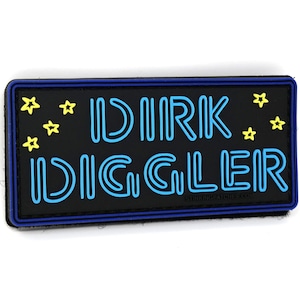 Dirk Diggler Neon Sign PVC Morale Patch - Boogie Nights Inspired - Funny Morale Patch