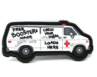 Free Boosters Inside Van PVC Rubber Funny Tactical Hook and Loop Patch