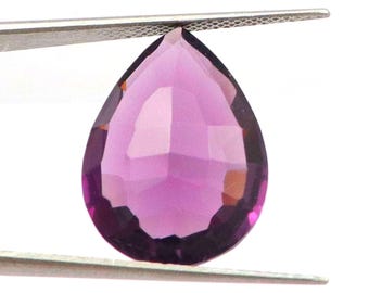 1 par de ametista quartzo briolette lapidado em formato de pêra, 20 x 15 mm, corte normal em ambos os lados, polido, feito à mão, item excelente