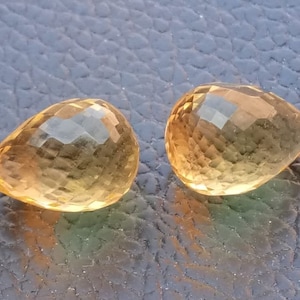 10X7mm to 20X15mm 2 Pcs Citrine Quartz gemstone,teardrop shape,Beautiful Rare Design,Top Handmade Polished For Jewelry Making,Faceted