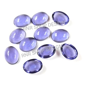 Cabochon LISSE en quartz iolite de 20 x 15 mm à 7 x 5 mm, dos plat très poli, pierre précieuse, fait main, superbe article / perçage gratuit disponible