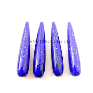 Ein schönes Paar natürliche Lapis Half Top gebohrt GLATT Tropfen, 35 x 7 mm Hochglanzpoliert, natürliche Edelstein, handgefertigt, Superb Artikel