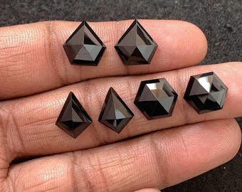 12面カットのブラックオニキス宝石、六角形のジュエリー製作用