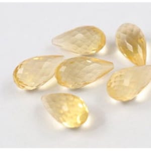 Half top drilled A Match pairs of Citrine Quartz Briolette cut Faceted Tear drop shape 20X10mm And 15X10mm High Polished,Natural Superb Item