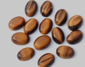 美しい天然タイガーアイ、楕円形、6 x 4 mm～25 x 18 mm、高光沢、天然宝石、ハンドメイド、素晴らしいアイテム、平底