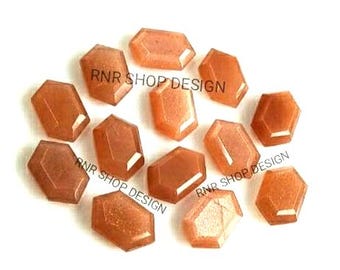 1 Pair of AAA Quality Natural Peach Moonstone, 16x10mm Hexagon Shape , Both Side Tablet cut,Loose Gemstone for jewelry making