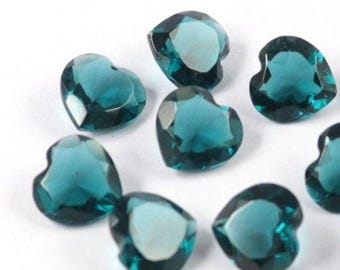 10 pcs Heart Shaped London Blue  Quartz Normal cut Feceted ,10X10 mm And 12X12 mm High Polished, Natural Gemstone, Handmade, Superb Item
