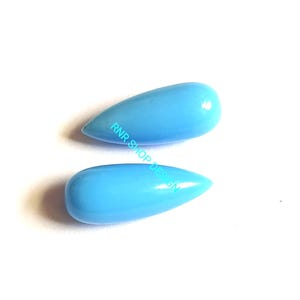 20X8 mm turquoise A Match pair Half bottom drilled Smooth Briolette Tear drop shape High Polished Superb Item