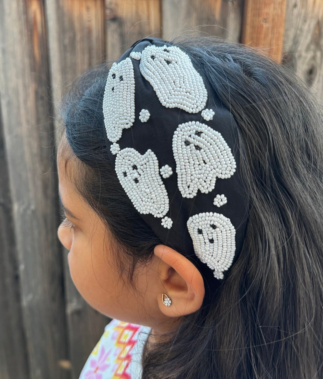 Halloween-Stirnband Mit Geist-Strass – Elastisches, Breites Knotenband Für Frauen & Mädchen