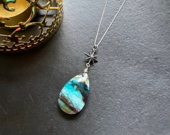 クリスタルオパール　化石 シルバー ペンダント シルバーアクセサリー ペンダント メンズ 星 スター STAR 金星