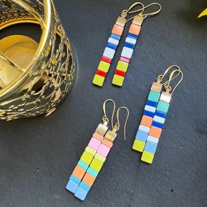 Tila earrings, colorful earrings, beaded earrings, statement earrings