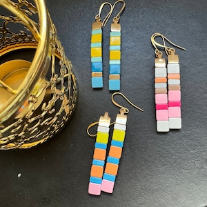 Tila earrings, colorful earrings, beaded earrings, statement earrings
