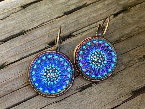 Bohemian glass earrings sale