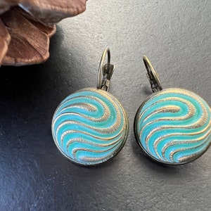Nieuwe Tsjechisch Glas Knop Oorbellen, Boho Dangle Oorbellen, Vintage Sieraden, Tsjechisch Glas Oorbellen, Boho Hippie Oorbellen, uniek cadeau voor haar