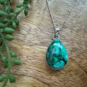 Malachite Pendant 925 Sterling Silver Pendant Malachite Gemstone Malachite Handmade Silver Gemstone Jewelry Malachite Pendant For Necklaces